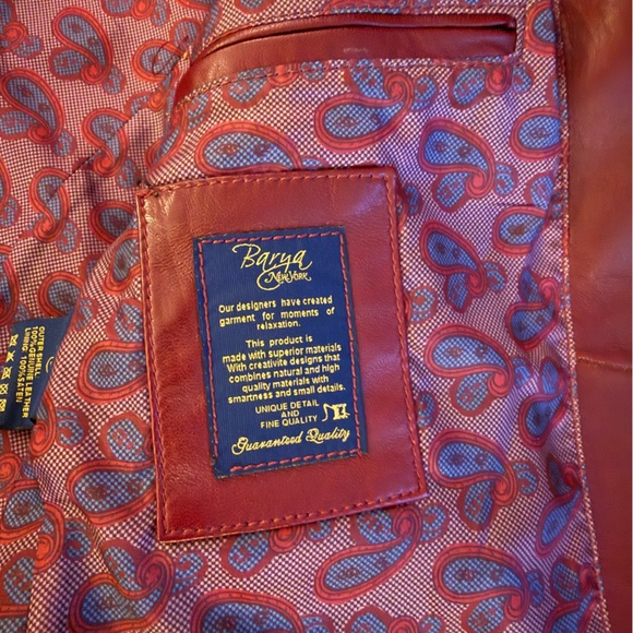 Burgundy Barya NY Leather Blazer - Picture 3 of 5